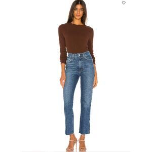 Agolde Jeans Womens 28 Pinch High Rise Straight Leg Raw Hem Denim Blue Casual